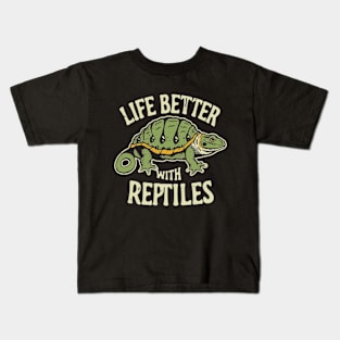 Life Is Better With Reptiles, Reptile Lovers Kids T-Shirt